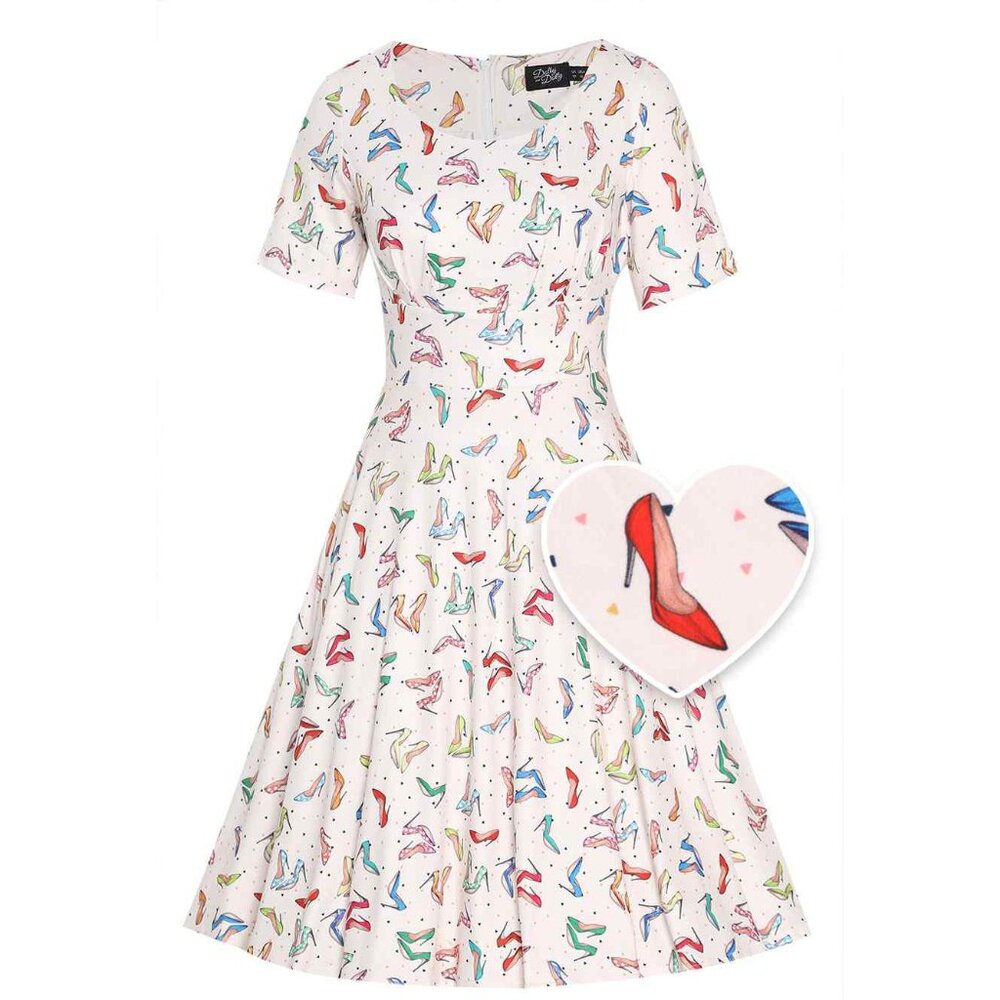 NWT Dolly & Dotty Brenda stiletto heels print dress